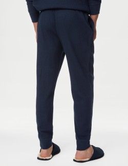 Domácí kalhoty z čisté bavlny s vaflovou texturou