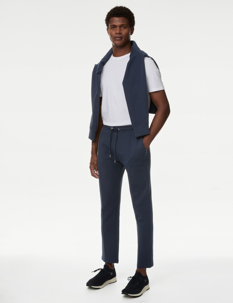 Rovné tepláky Pintuck s vysokým podílem bavlny