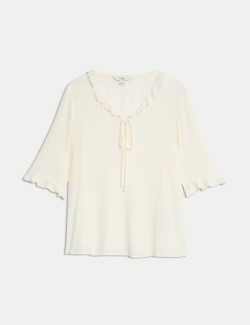 V-Neck Frill Detail Blouse