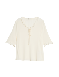 V-Neck Frill Detail Blouse