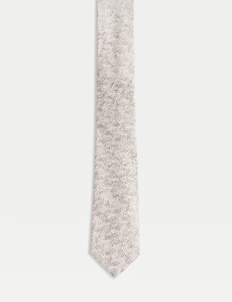 Herringbone Silk Blend Tie