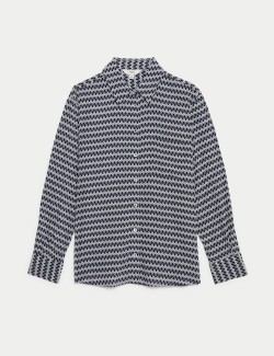 Geometric Collared Button Through Shirt