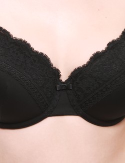 Lace Trim Padded Full Cup Bra A-E