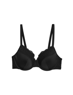 Lace Trim Padded Full Cup Bra A-E