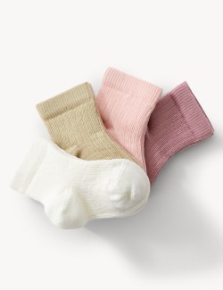4pk Cotton Rich Ribbed Baby...