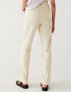 Volné kalhoty rovného střihu, s vysokým podílem bavlny