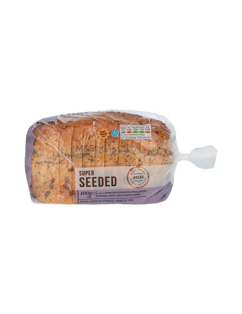 Krájený bílý pšeničný chléb se semínky