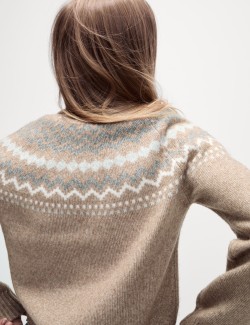 Cloud-Yarn Fairisle Roll Neck Jumper