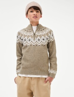 Fair Isle Half Zip Jumper (6-16 Yrs)