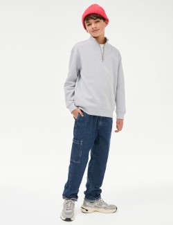 Relaxed Denim Cargo Jeans (6-16 Yrs)