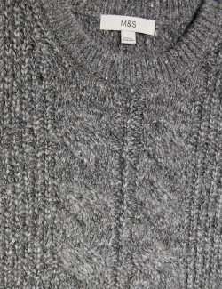 Cable Knit Sequin Knitted Vest with Wool