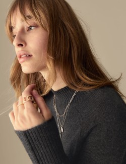 Funnel Neck Jumper with Wool