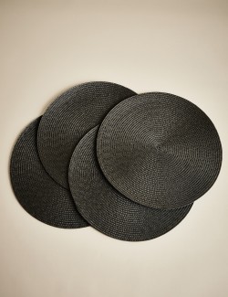 Set of 4 Round Woven Placemats