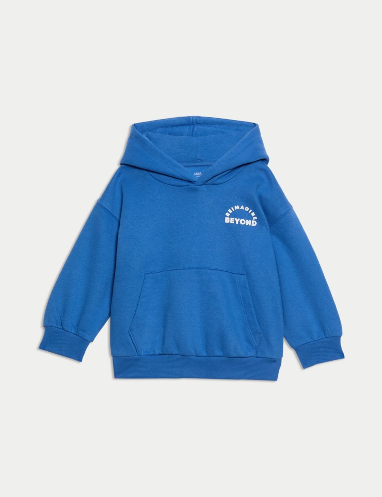 Mikina s kapucí a nápisem, s vysokým podílem bavlny (2–8 let)