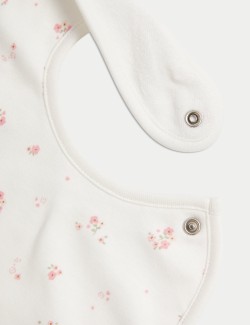 5pk Pure Cotton Floral Dribble Bibs