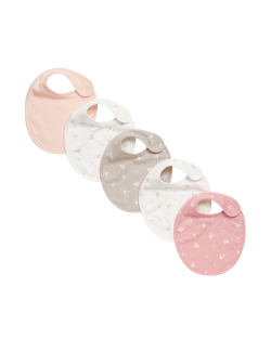 5pk Pure Cotton Floral Dribble Bibs