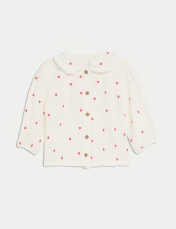 Dvoudílný outfit s výšivkou srdce a s vysokým podílem bavlny (0–3 roky)