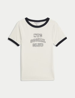 Cotton Rich Slogan T-Shirt