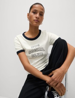 Cotton Rich Slogan T-Shirt