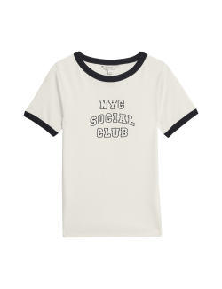 Cotton Rich Slogan T-Shirt