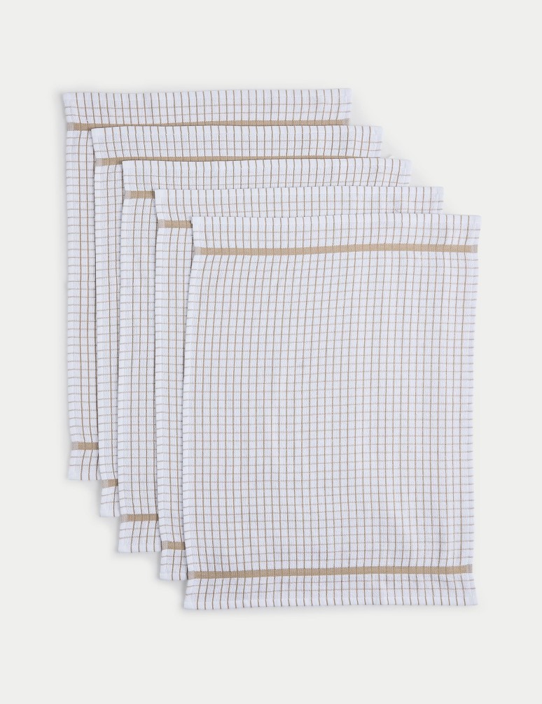 Sada 5 ks kostkovaných froté ručníků