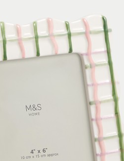 Wiggle Check Ceramic Photo Frame 4x6 inch