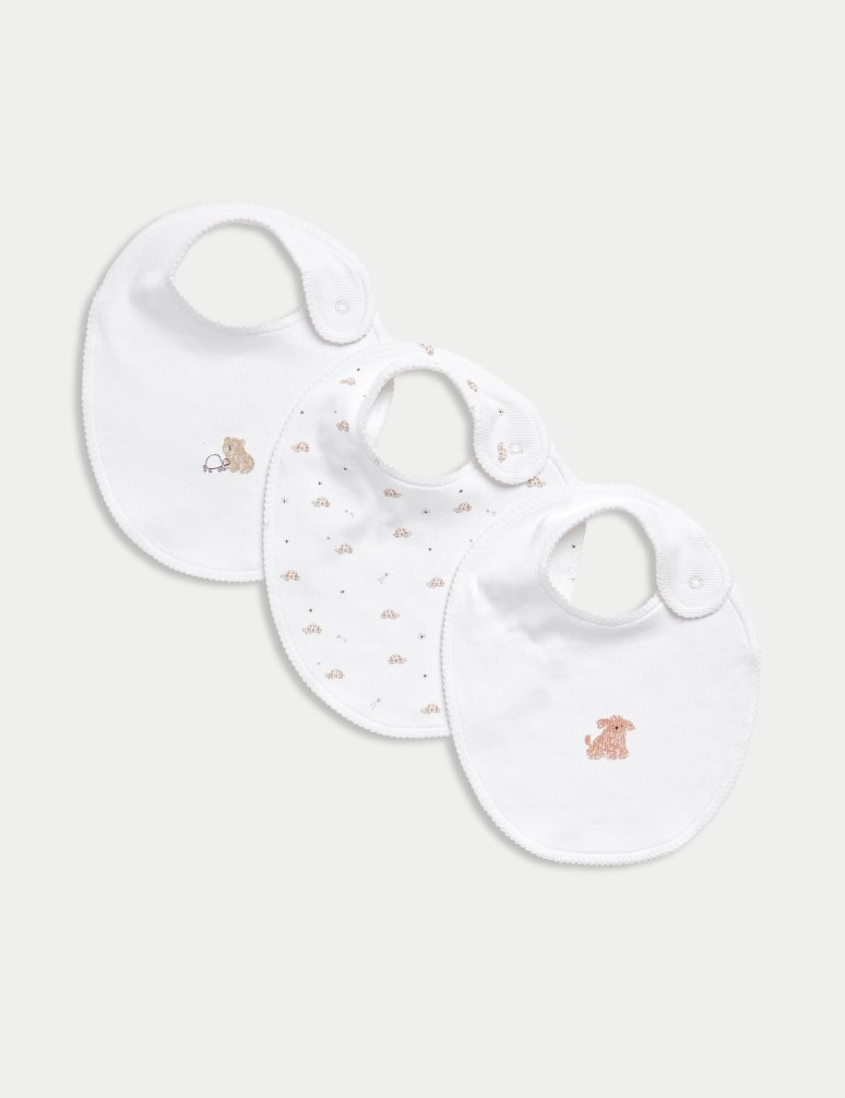 3pk Cotton Rich Slogan Bibs (0-3 Mths)