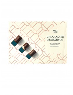 Tyčinky z hořké čokolády plněné jemnou marcipánovou náplní a ozdobené mléčnou čokoládou