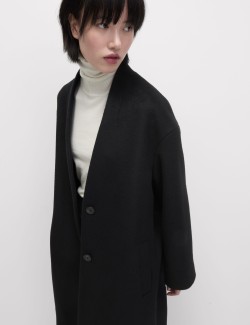 Dlouhý kabát ze směsi vlny