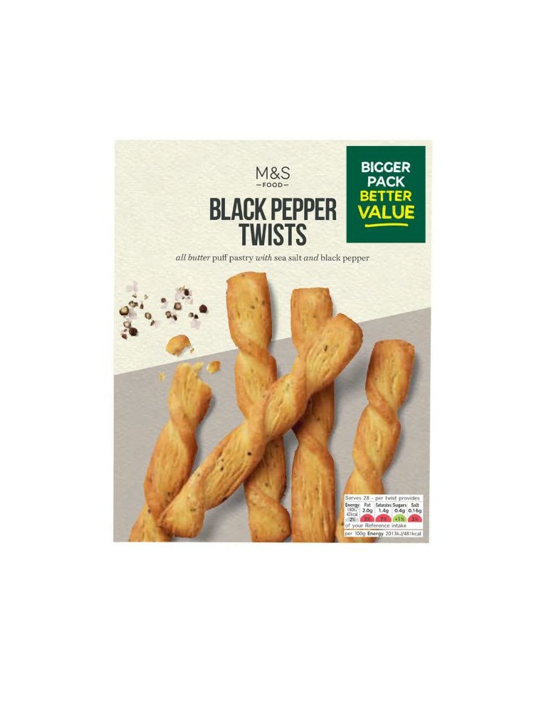 Tyčinky z máslového listového těsta s mořskou solí a černým pepřem