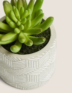 Artificial Mini Succulent in Concrete Pot