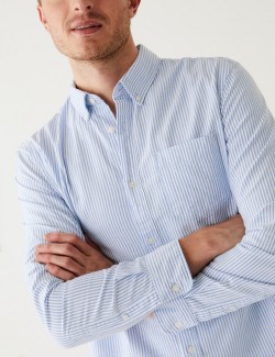 Pure Cotton Striped Oxford Shirt