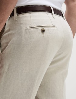 Chino kalhoty ze směsi lnu, normální střih