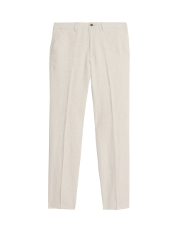 Chino kalhoty ze směsi lnu, normální střih