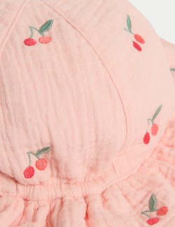 Kids' Pure Cotton Cherry Sun Hat (0-3 Yrs)