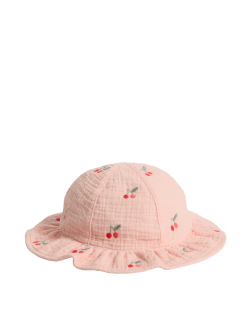 Kids' Pure Cotton Cherry Sun Hat (0-3 Yrs)
