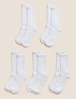5pk Cotton Rich Cushioned Crew Socks