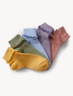 Ponožky s volánky a vysokým podílem bavlny, 5 párů