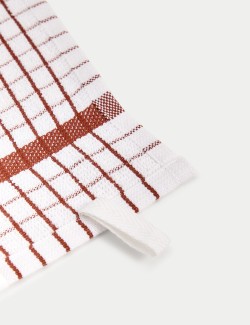 Set of 5 Checked Terry Tea Towels