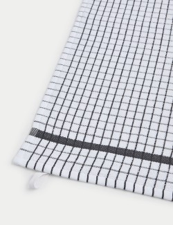 Set of 5 Checked Terry Tea Towels