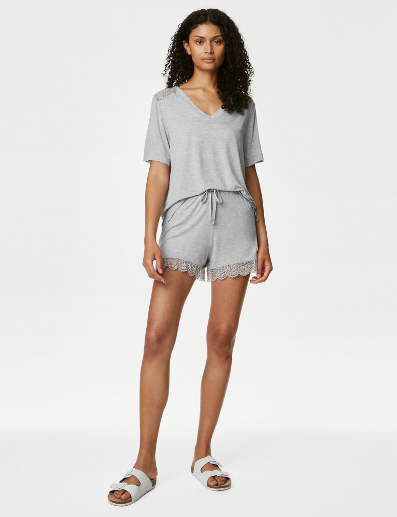 Body Soft™ Lace Trim Pyjama Shorts