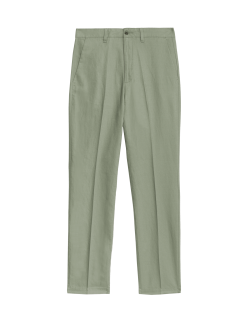 Chino kalhoty ze směsi lnu, normální střih