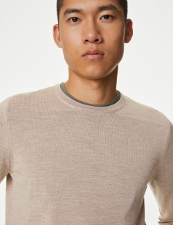 Pure Extra Fine Merino Wool Crew Neck Jumper