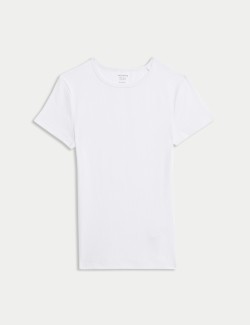 Žebrované tričko úzkého střihu s vysokým podílem bavlny