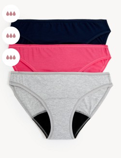 Vysoce savé menstruační bikinové kalhotky, 3 ks